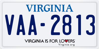 VA license plate VAA2813