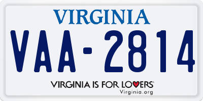 VA license plate VAA2814