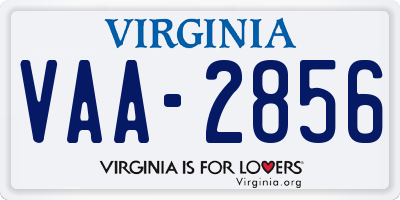 VA license plate VAA2856