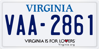 VA license plate VAA2861