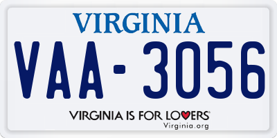 VA license plate VAA3056