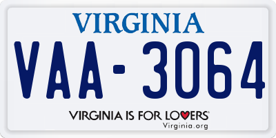 VA license plate VAA3064