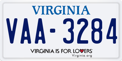 VA license plate VAA3284