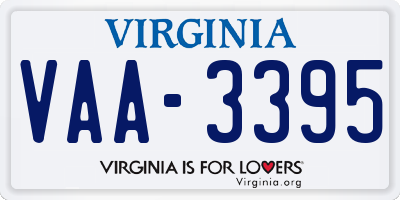 VA license plate VAA3395