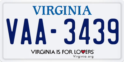 VA license plate VAA3439