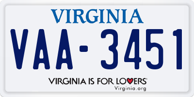 VA license plate VAA3451