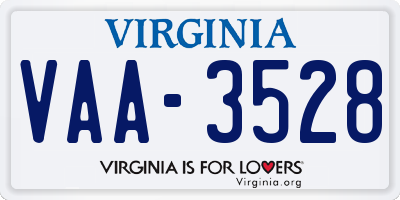 VA license plate VAA3528