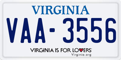 VA license plate VAA3556