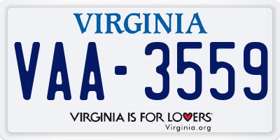 VA license plate VAA3559