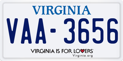 VA license plate VAA3656