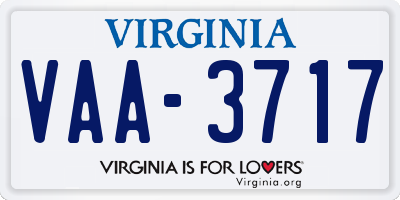 VA license plate VAA3717