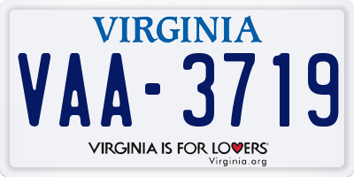 VA license plate VAA3719