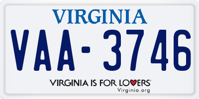 VA license plate VAA3746