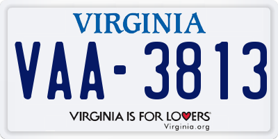 VA license plate VAA3813