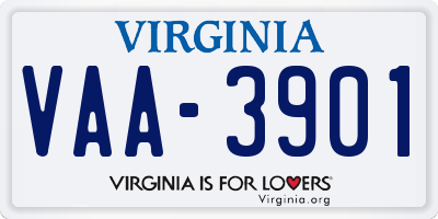 VA license plate VAA3901