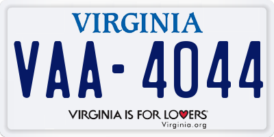 VA license plate VAA4044