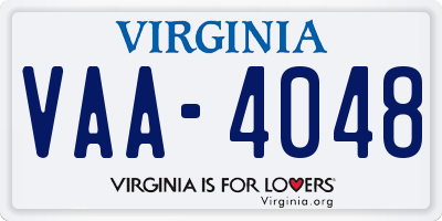 VA license plate VAA4048