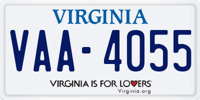 VA license plate VAA4055