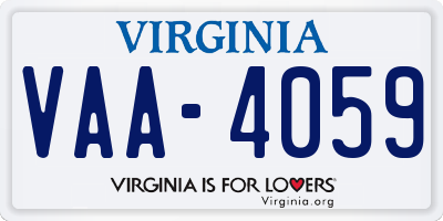 VA license plate VAA4059