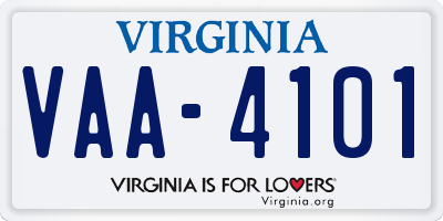 VA license plate VAA4101