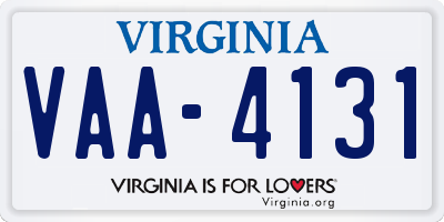 VA license plate VAA4131