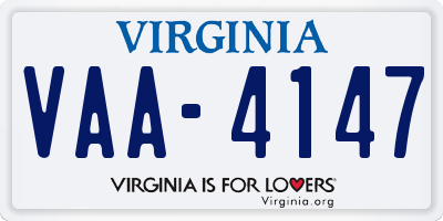 VA license plate VAA4147