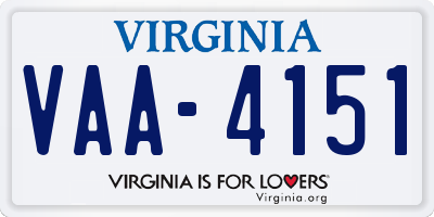 VA license plate VAA4151