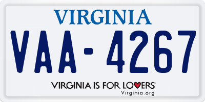 VA license plate VAA4267