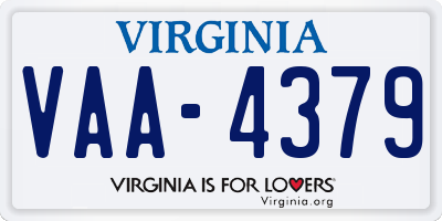 VA license plate VAA4379