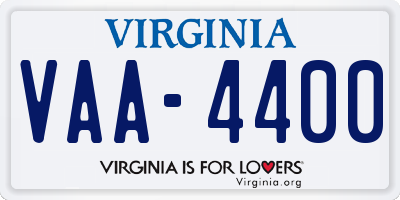 VA license plate VAA4400