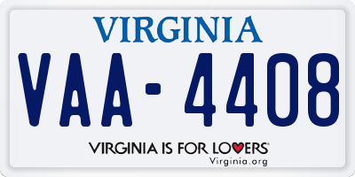 VA license plate VAA4408