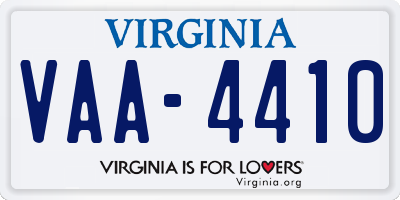 VA license plate VAA4410