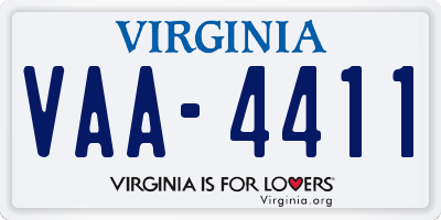 VA license plate VAA4411