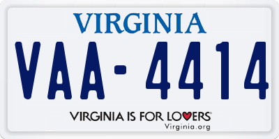 VA license plate VAA4414