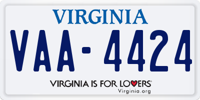 VA license plate VAA4424