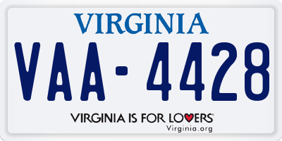 VA license plate VAA4428