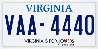 VA license plate VAA4440