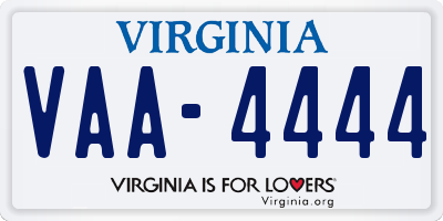 VA license plate VAA4444