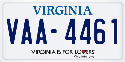 VA license plate VAA4461