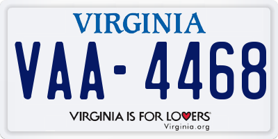 VA license plate VAA4468