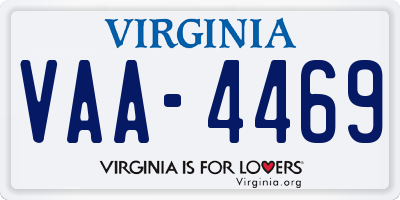 VA license plate VAA4469