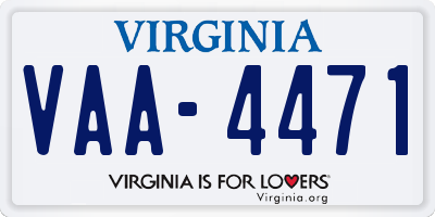 VA license plate VAA4471