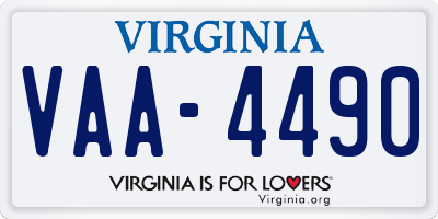 VA license plate VAA4490