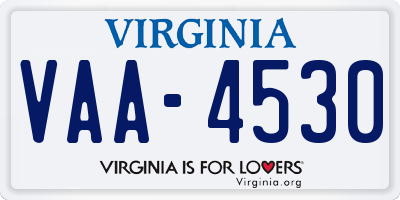 VA license plate VAA4530