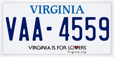 VA license plate VAA4559