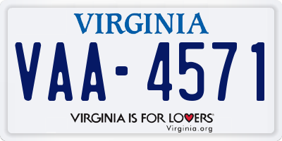 VA license plate VAA4571