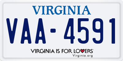 VA license plate VAA4591