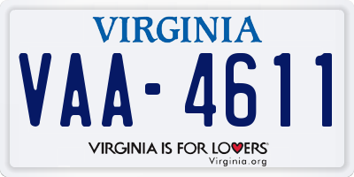 VA license plate VAA4611