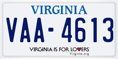 VA license plate VAA4613