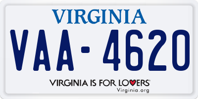 VA license plate VAA4620